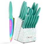 14-Piece Rainbow Titanium Knife Block Set & Shears
