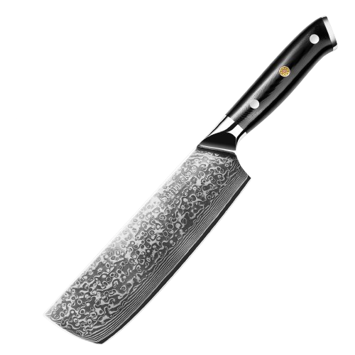Japanese 7-Inch Damascus Steel Nakiri Chef Knife with G10 Handle