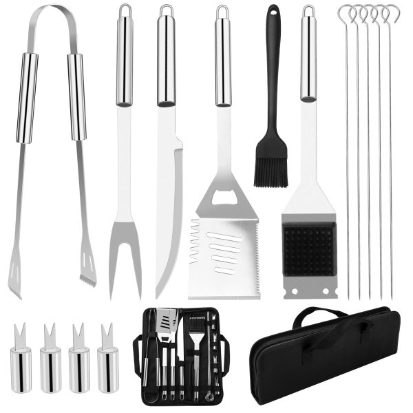 15-Piece Heavy-Duty Stainless Steel BBQ Grill Tool Set with Carrying Case