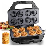 8-Bite Mini Waffle Maker Machine with Dual-Sided Non-Stick Heating